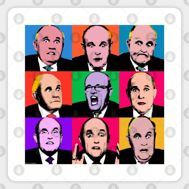 Warhol Giuliani Diptych - Andy Warhol Marilyn Monroe Parody Magnet by CH3Media